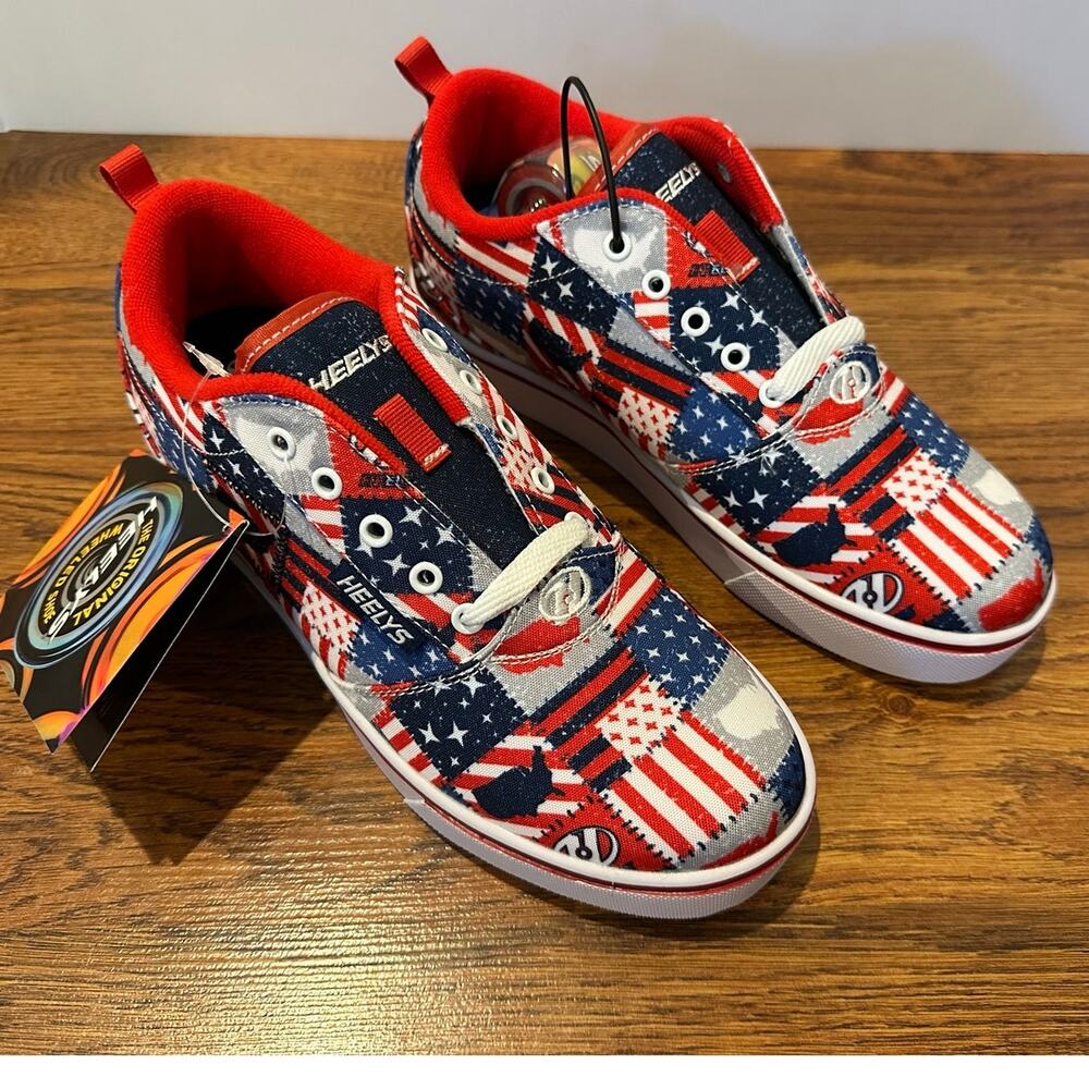 Heelys Pro 20 Prints American Flag Skate Shoes Women’s 8 Patchwork NWT Wheeled